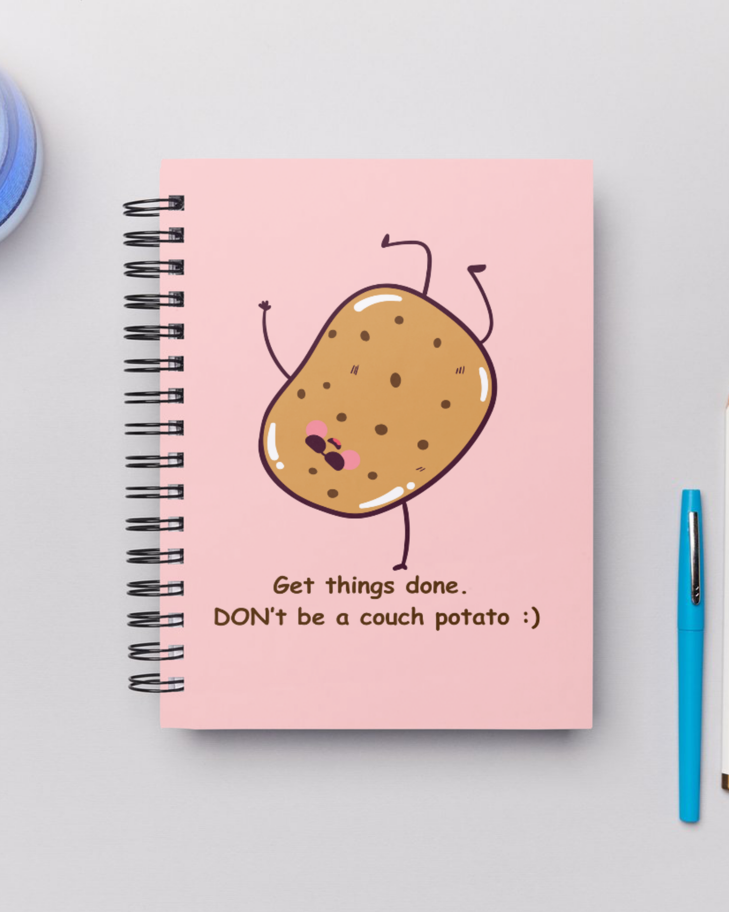 Couch potato spiral notebook A5 size