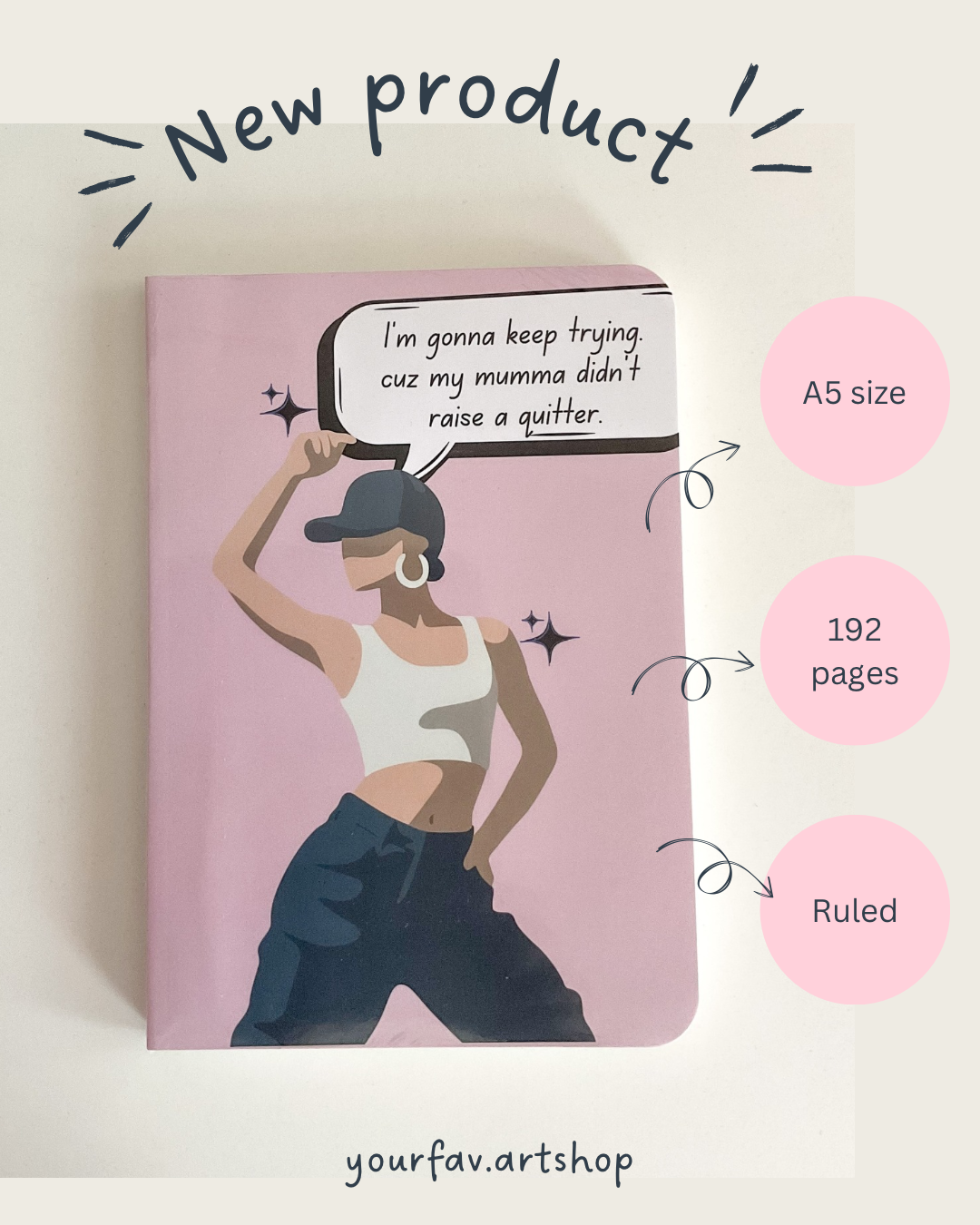 Girlboss A5 size notebook 192 pages