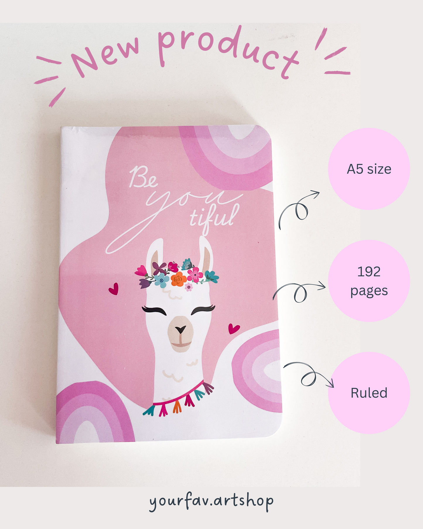 Be-you-tiful A5 size notebook 192 pages