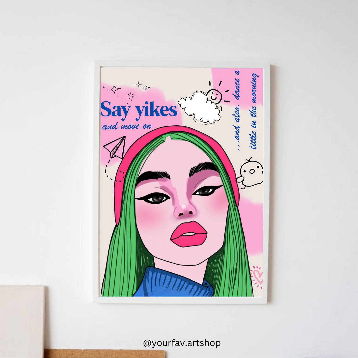 A4 size Pink monochrome wall art