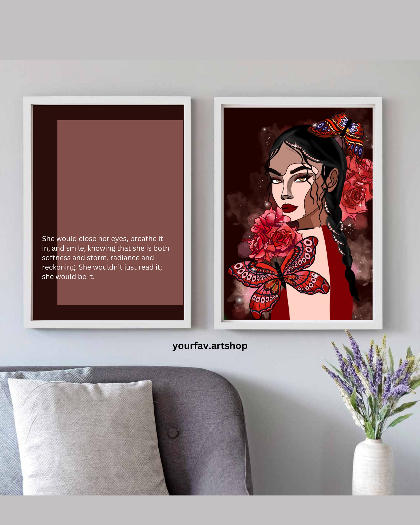 Set of 2 Divine Feminine wall art