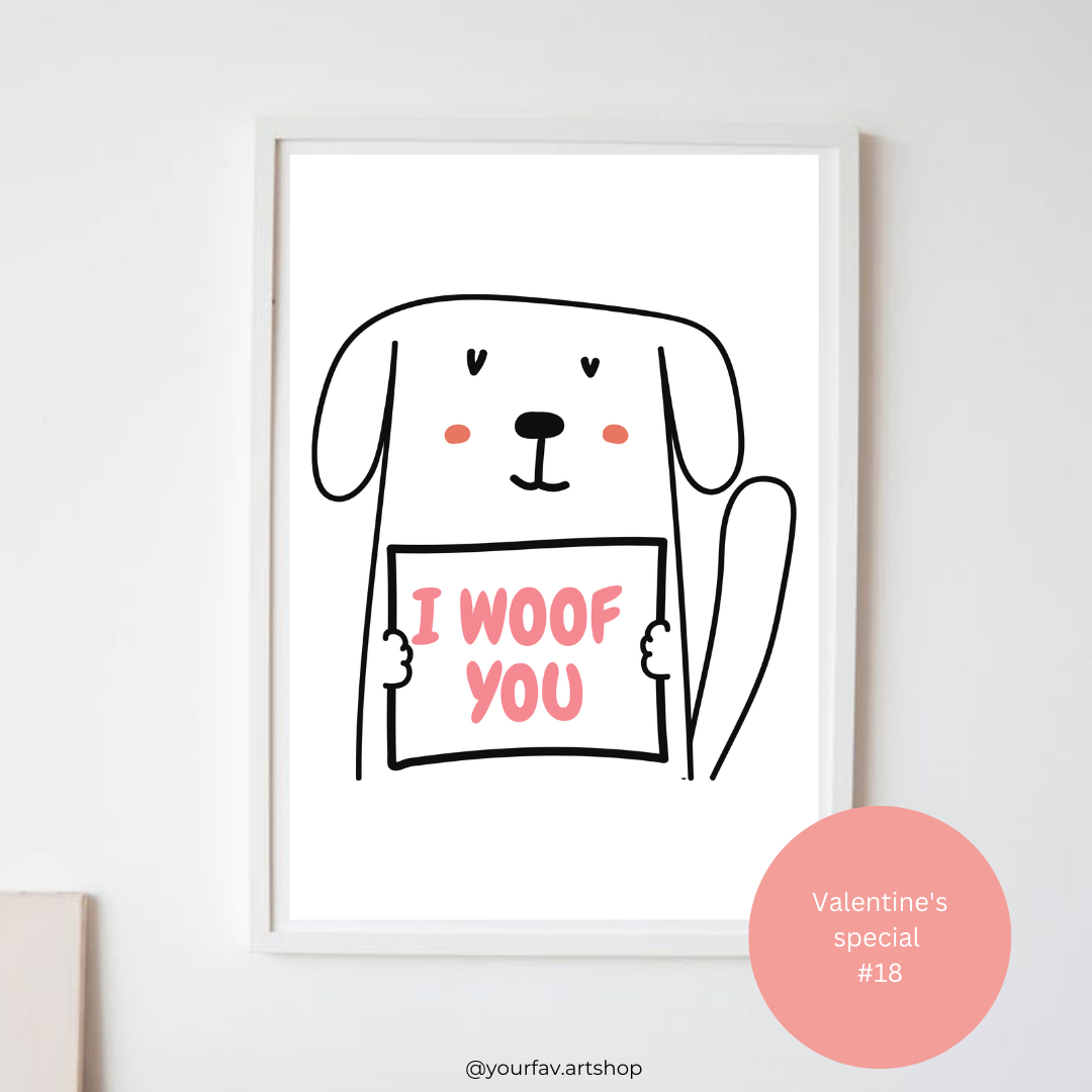 Cute puppy wall frame valentine's special