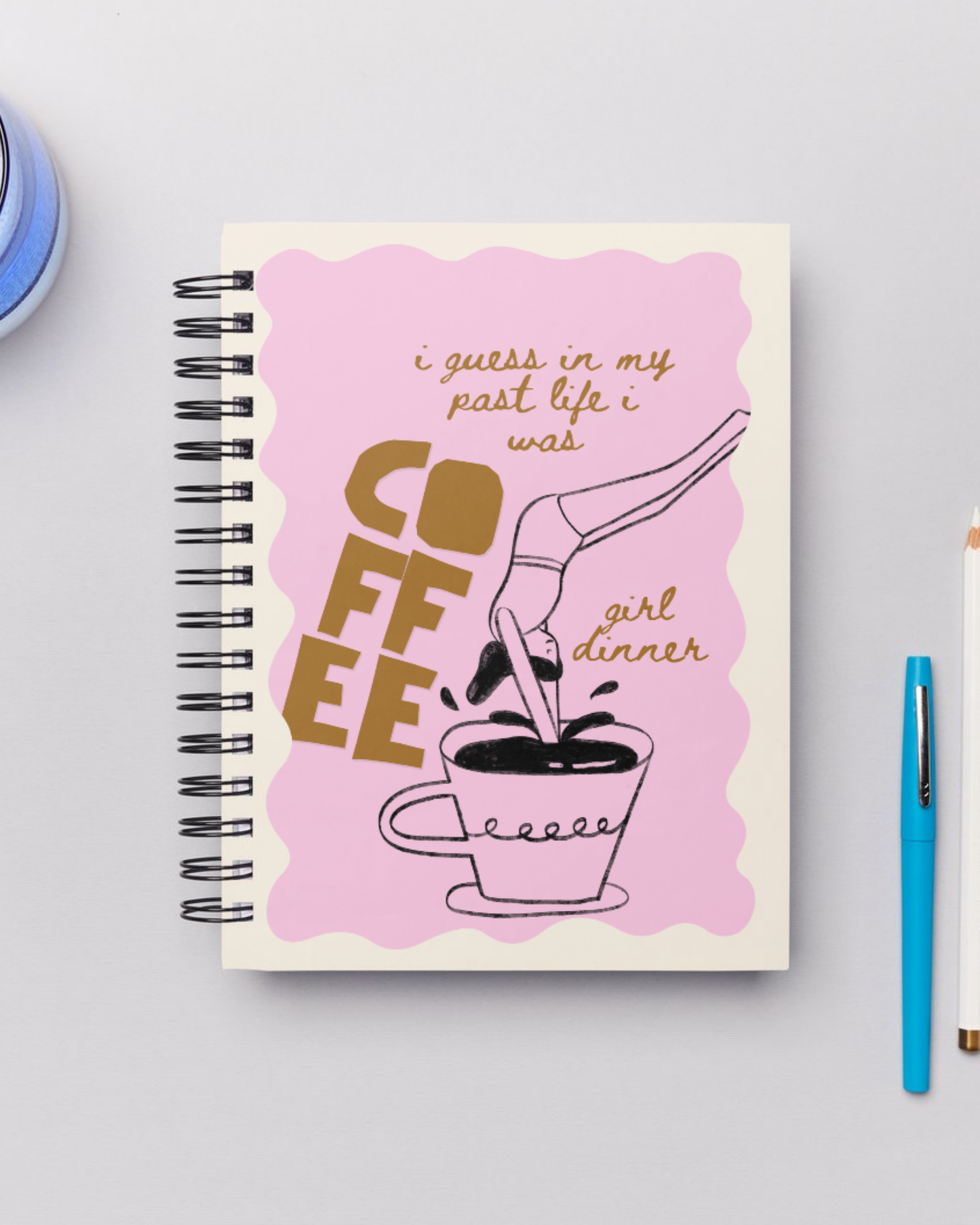 I am coffee pink notebook A5 size